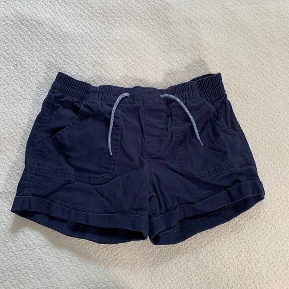 5/$25 Old Navy dark navy blue pull on elastic waist drawstring cuffed shorts - Picture 1 of 7
